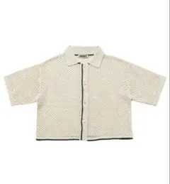 NKNIT mesh♡pettern KNIT shirt 美品のサムネイル