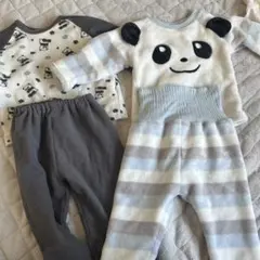 パンダフリース ベビーパジャマ 90 2セット