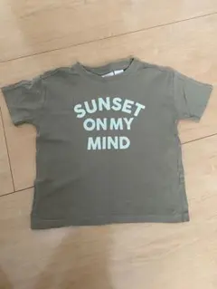 《ZARA80㎝》SUNSET ON MY MIND ロゴTシャツ カーキのサムネイル