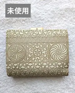 ★希少・美品★アッシュペーフランス 水金の文庫革 長財布 ペイズリー柄 白系 ☆希少・美品☆アッシュペーフランス 水金の文庫革 長財布