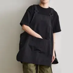 ワークエプロン 黒　防水 撥水 耐久 大容量ポケット 料理 ガーデニングのサムネイル