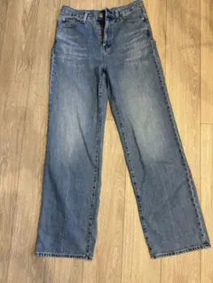 ライトブルー ワイドレッグデニム　25 丈長め