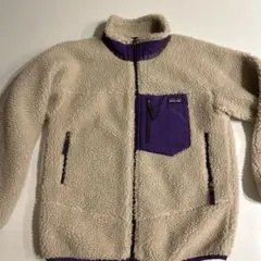 美品❗️patagonia レトロジャケット クリーム/パープル　Ｌサイズ