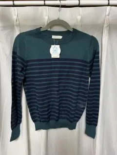earth music&ecology グリーン ストライプ 長袖ニット M