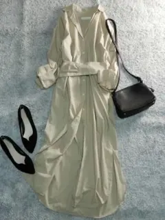 アーバンリサーチ ウエストマークリボン ロング シャツ ワンピース F