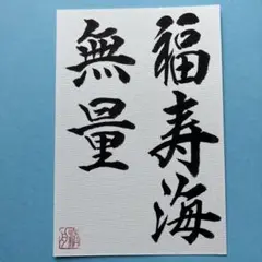 書道作品　福寿海無量　直筆　画仙紙はがき