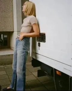 ZARA ザラ 半袖 ニット ハーフスリーブニット ピンクベージュ