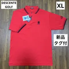 【新品タグ付】DESCENTE GOLF ポロシャツ　レッド　LLサイズ