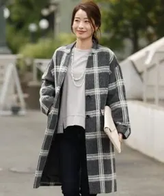 Spick & Span チェック柄 リネンテーラードジャケット サイズ36 スピックアンドスパン 】テーラードジャケット チェック柄 リネン100