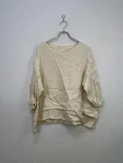 nest Robe ネストローブ リネン ギャザーブラウス シャツ 半袖 麻