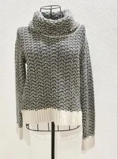 ジョルジュレッシュ ニット セーター L 白黒 日本製 ハイネック カジュアル