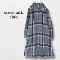 cross talk club☆チェック柄シャツワンピース【M～L】グレー系