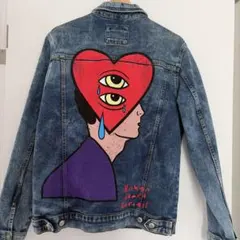 ZARA デニムジャケット　アート