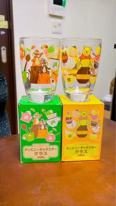 ディズニーキャラクター プーさん チップ&デール　デザイングラス 2個セット