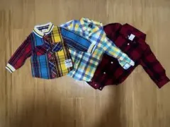 長袖チェックシャツ3点セット