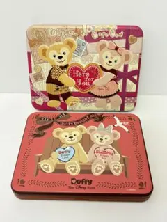 ダッフィー　シェリーメイ　バレンタイン　菓子　空き缶　2個セット　レア　TDS