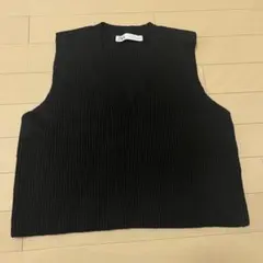美品】ZARA ザラ Vネック ニットベスト ブラック Mサイズ - メルカリ
