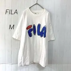 FILA　半袖Tシャツ　ホワイト　M　プリントロゴ