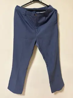 メンズ スラックス ブルー ウエストゴム