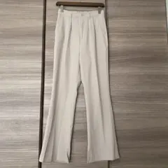 【美品】JEANASIS ベージュ フレアパンツ スリット入り