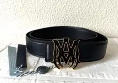 AMIRI レザーベルト MAロゴバックル ブラック