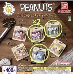 PEANUTS ピーナッツ スヌーピー パッケージミニチュアコレクション3種4個