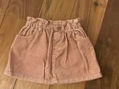 ZARA 92 キッズ　コーデュロイ　ミニスカートピンク ベビー