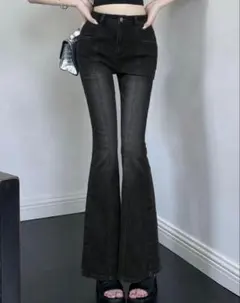 SHEIN フレアデニム 黒 Lサイズ y2kのサムネイル