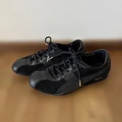 【お値下げ】PUMA 美品　ブラック スエード スニーカー