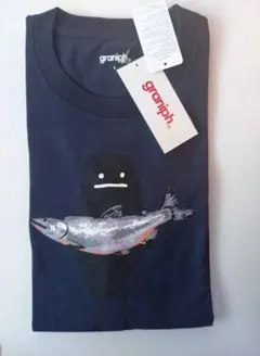 グラニフ 札幌限定 シャドー 鮭 Tシャツ Sサイズ ネイビー