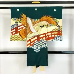 子供着物 お宮参り 七五三 襦袢付 3歳 5歳 鷹にお城 金糸 CK-7316