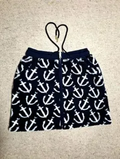 【超美品】♥ビバハート♥リバーシブルボアスカートネイビー×白イカリ柄裏白38M