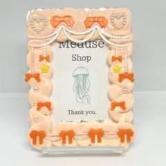 硬質ケース トレカケース ホイップデコy2k B8 星 ハート リボン オレンジ