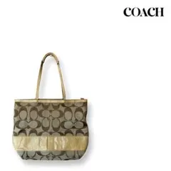 『訳あり』COACHコーチトートバッグシグネチャー キャンバス レザーピンク内装