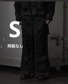 (値下げ)GRANCY スウェットドッキングデザインダメージバギーデニムパンツS