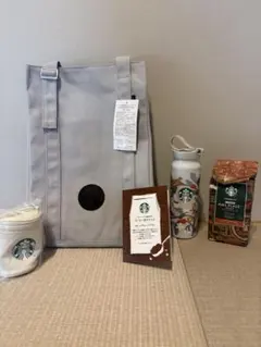 スタバ　トートバッグ・ボトル・カップポーチ・コーヒー豆　チケット5点セット