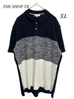 THE SHOP TK ポロシャツ トップス　ネイビー　XLのサムネイル
