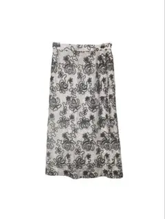 古着 コード刺繍レースタイトスカート アイボリー F