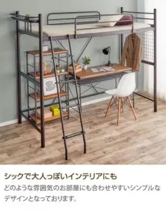 シングル　Pionnier ロフトパイプベッド