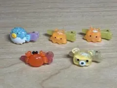 海の生き物 動物 ヘアクリップ 5点セット