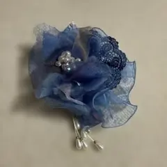 ブルー系　コサージュ