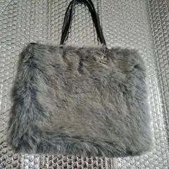 ☆courrèges☆ファー ハンドバッグ グレーのサムネイル