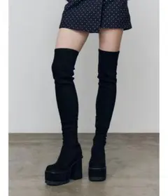 EMODA スクエアフィットロングブーツ　（L）24.5〜25.5