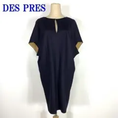 DES PRES デプレ 半袖デザインワンピースネイビー１ C195