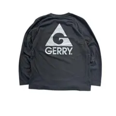 7BS1 【GERRY】バックプリント長袖Tシャツ　ロンT 黒　L 古着used