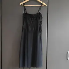 ルノンキュール LUGNONCURE ロング キャミワンピース シアー チュール