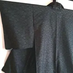 (K-68) 未使用　大島紬　着物　袷　黒