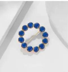 サークルブローチ　ブルー　タンバリン　青　北欧　ミナペルホネン　おしゃれ