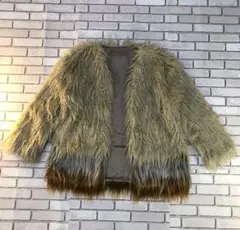 【SENSE OF PLACE】個性派フェイクファーコート Fサイズ