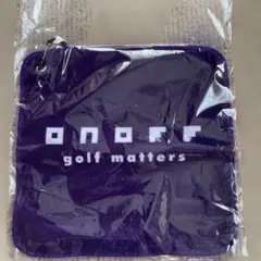 未開封　ONOFF オノフ ゴルフタオル パープル　カラビナ付きのサムネイル
